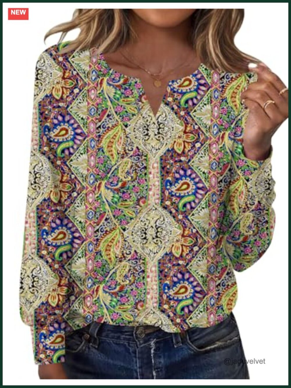 Ivicoer Women's V Neck Long Sleeve Tunic Top Casual Blouse